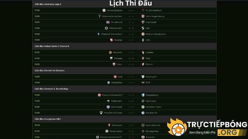 Lịch thi đấu thống kê và dữ liệu chính xác